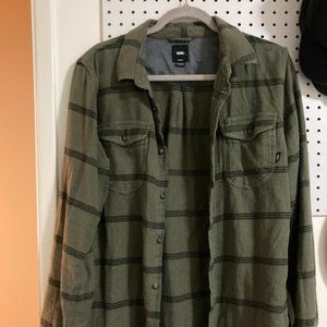 Vans Tailored Fit Olive Green Flannel